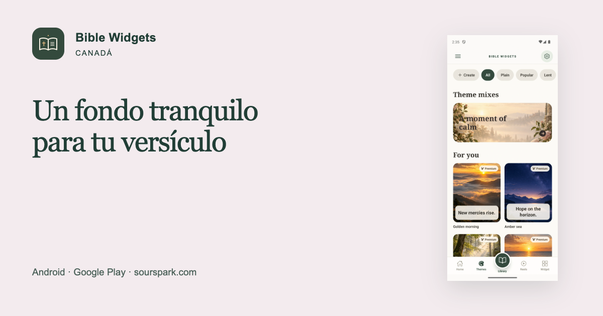 Bible Widgets en Canadá: un fondo para tu versículo