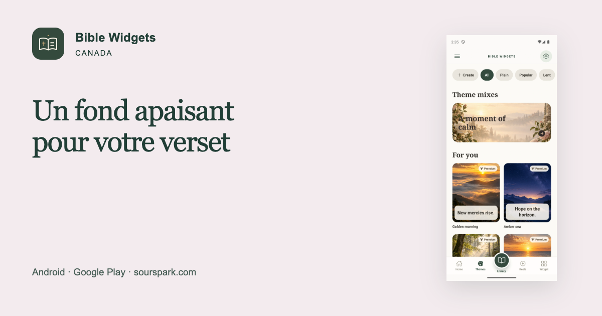 Bible Widgets au Canada : un fond pour votre verset