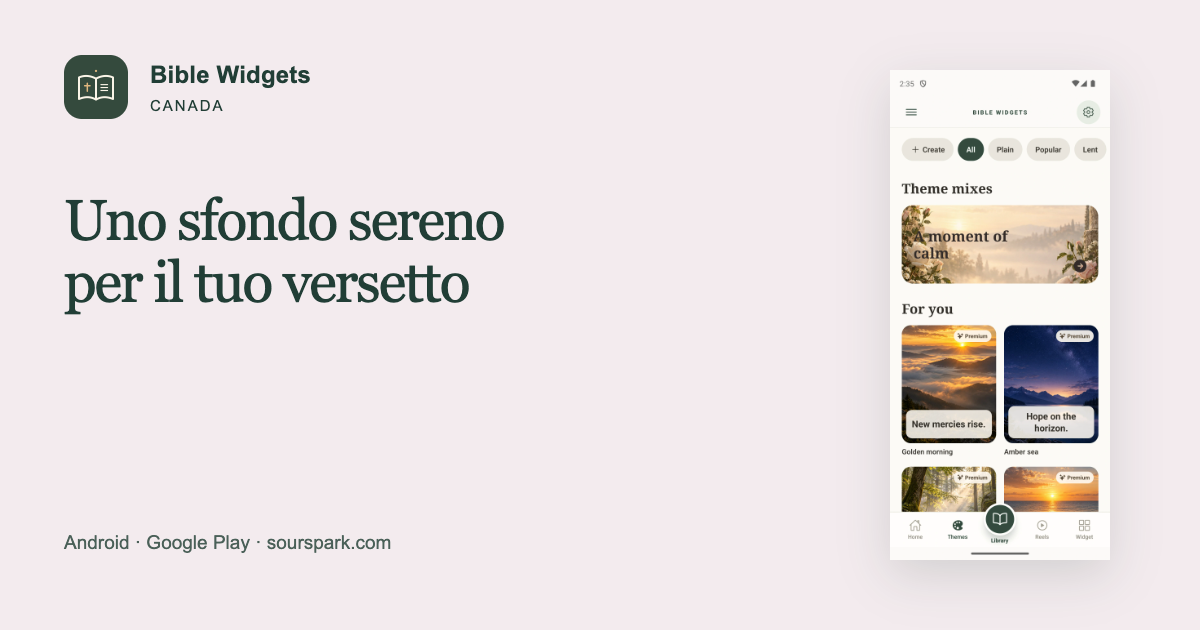 Bible Widgets in Canada: uno sfondo per il tuo versetto