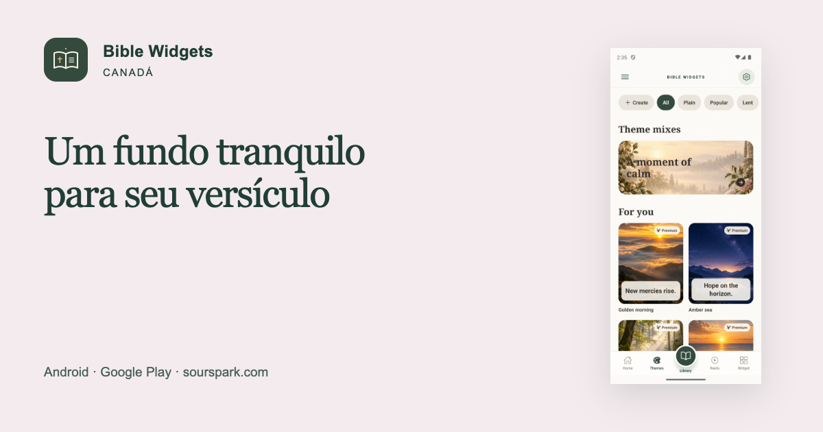 Bible Widgets no Canadá: um fundo para seu versículo