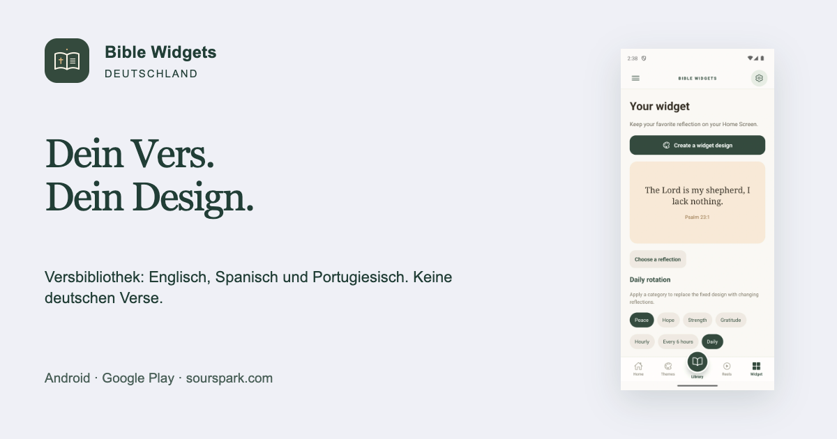 Bible Widgets in Deutschland: Menüs und Verssprachen