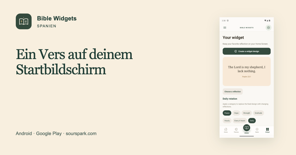 Bible Widgets in Spanien: Verse auf dem Startbildschirm