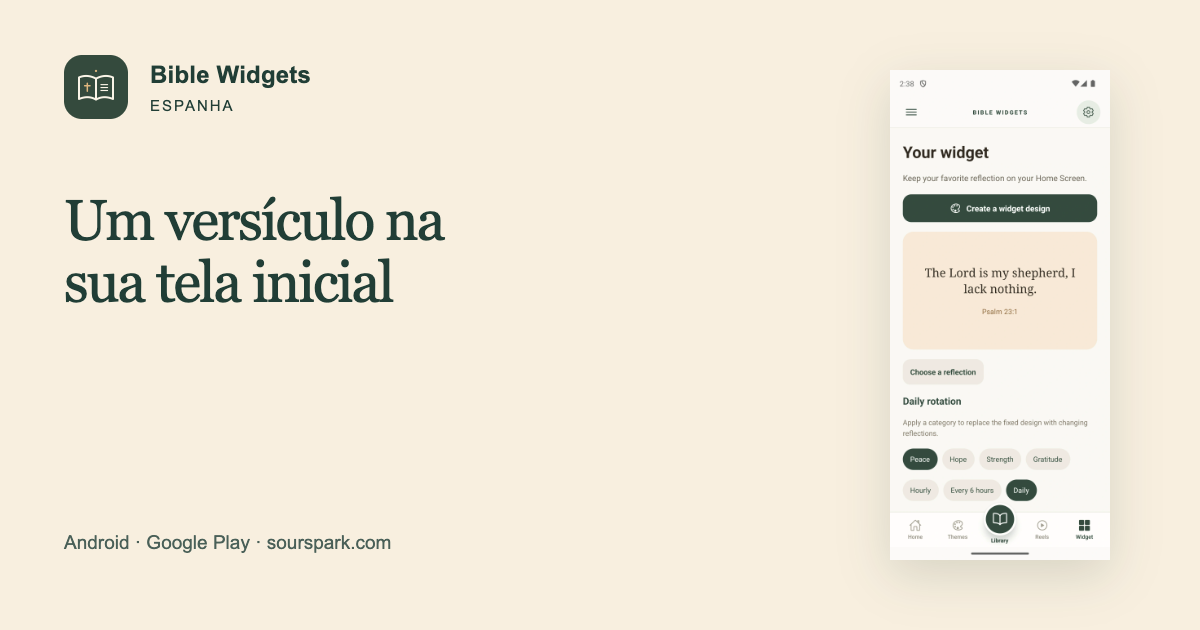 Bible Widgets na Espanha: versículos na tela inicial