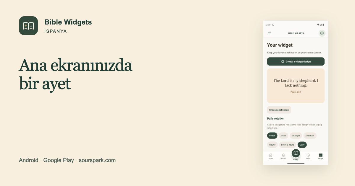 İspanya için Bible Widgets: ana ekranınızda ayetler