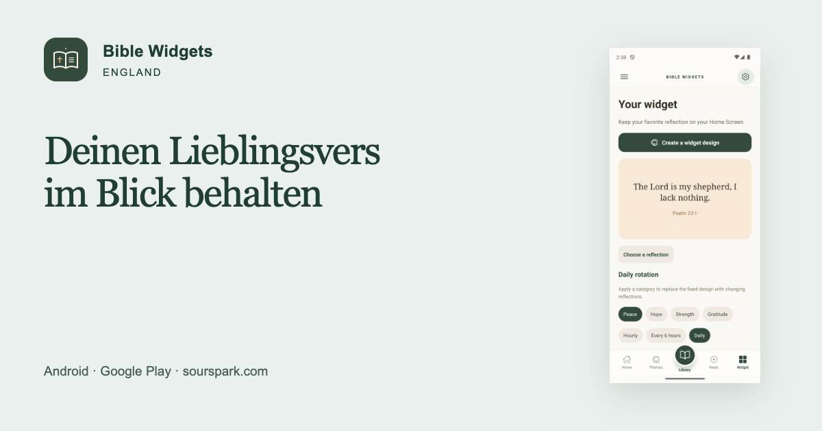 Bible Widgets in England: einen Lieblingsvers anheften