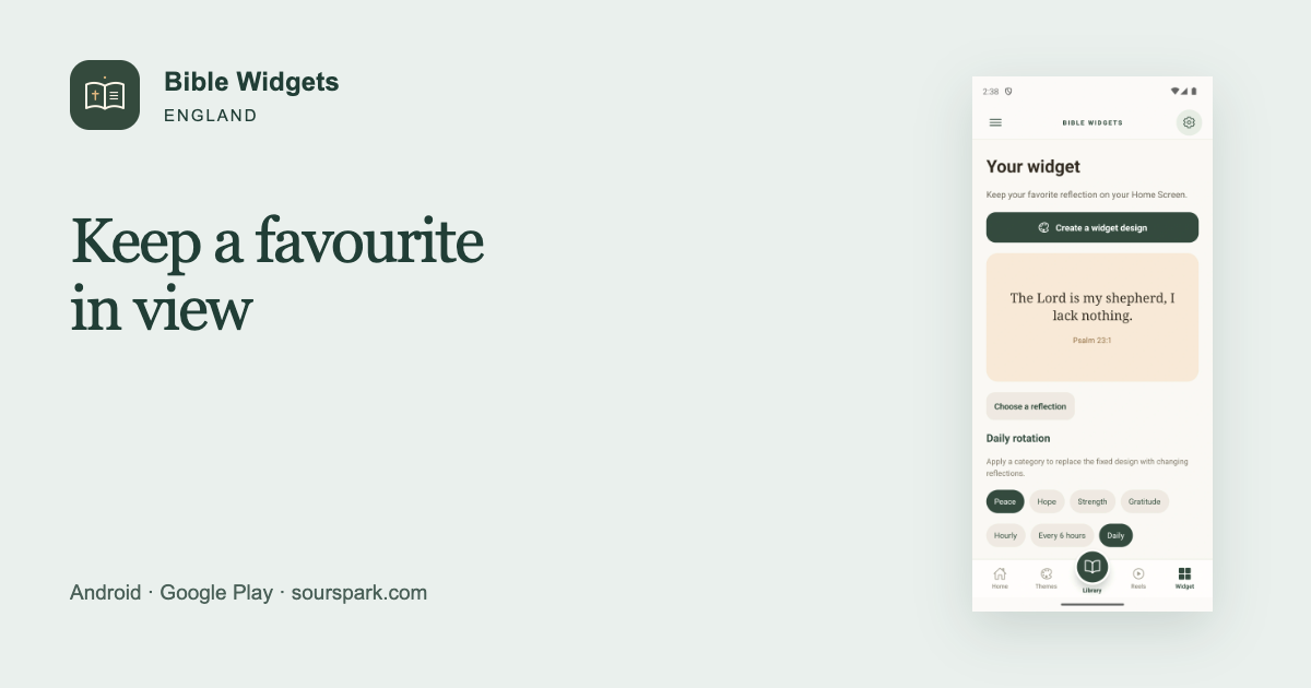 Bible Widgets in England: keep a favourite verse in view