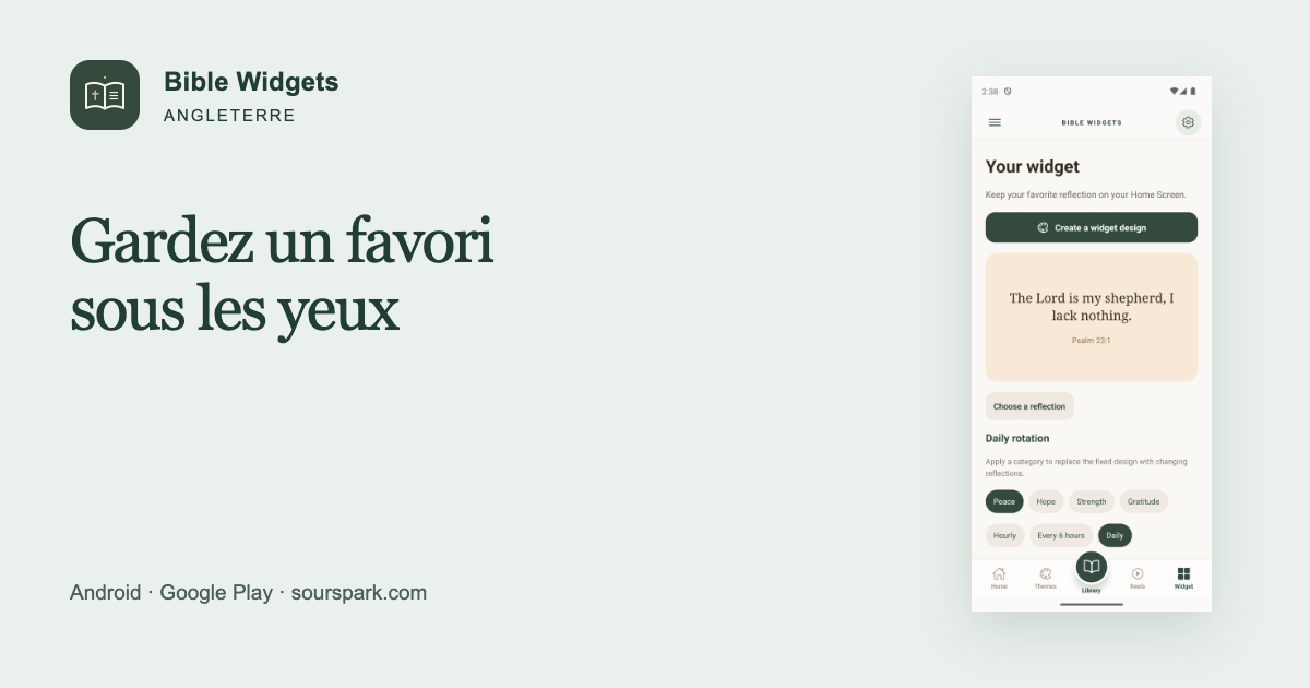 Bible Widgets en Angleterre : garder un verset favori