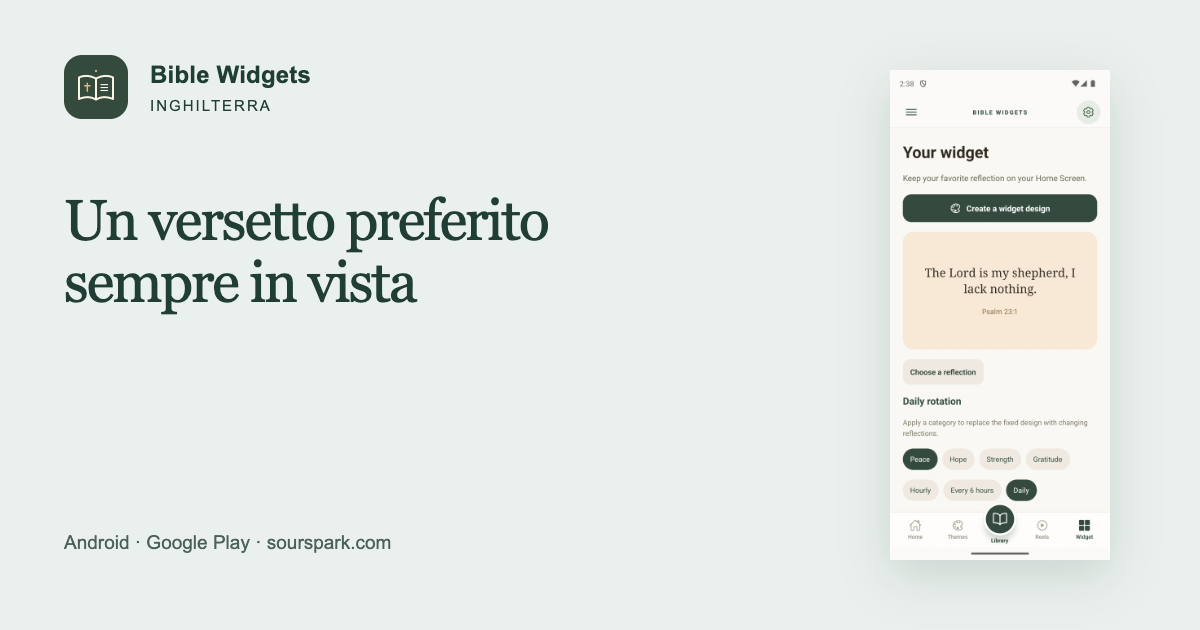 Bible Widgets in Inghilterra: fissa un versetto preferito