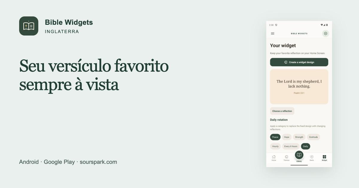 Bible Widgets na Inglaterra: fixe um versículo favorito