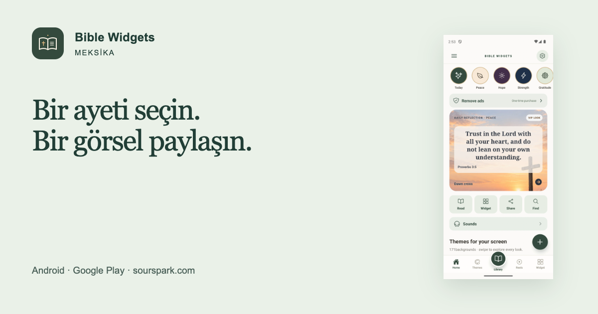 Meksika için Bible Widgets: bir ayet görseli paylaşın