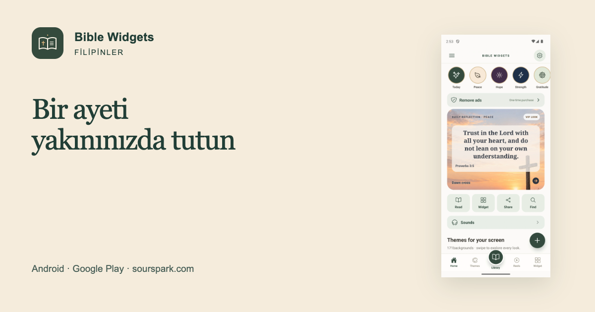 Filipinler için Bible Widgets: ayet görseli hazırlayın