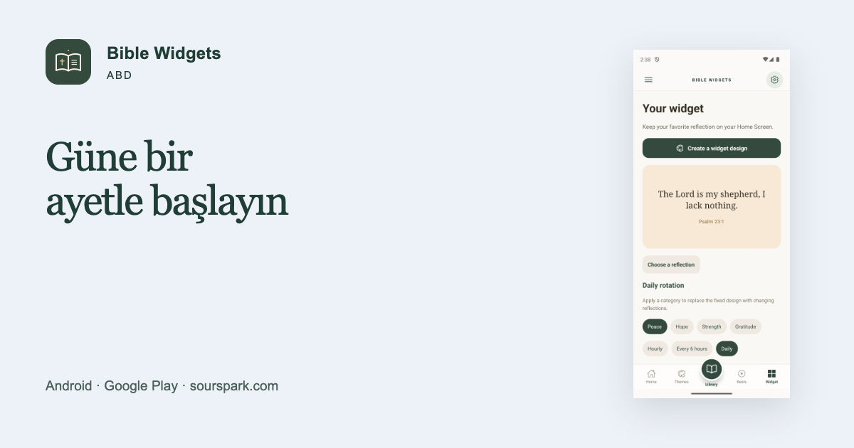 ABD için Bible Widgets: güne bir ayetle başlayın