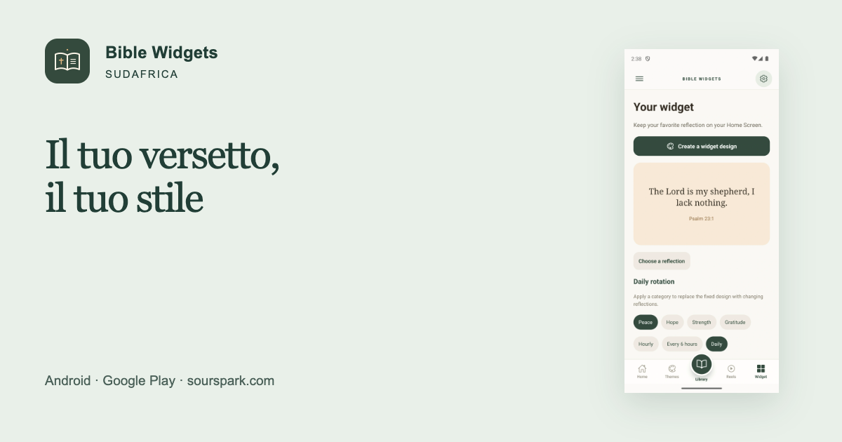 Bible Widgets in Sudafrica: un widget con versetti leggibili