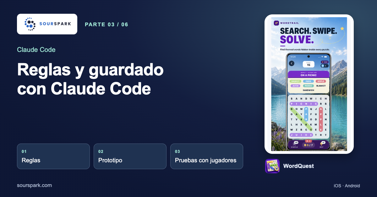 Lógica y guardado de juegos con Claude Code