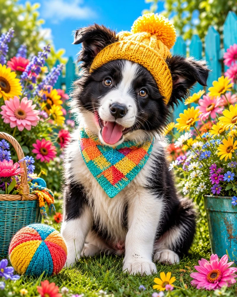 Bubblepics — Rätselbild mit Hund und gelber Mütze